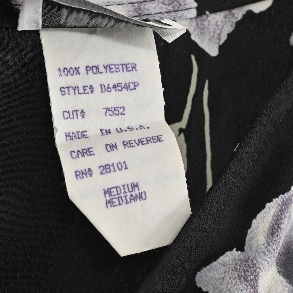 Vtg Y2k Black Floral Maxi Dress Size M‎ Dark Romantic Grunge Sleeveless Tie USA - Picture 8 of 14